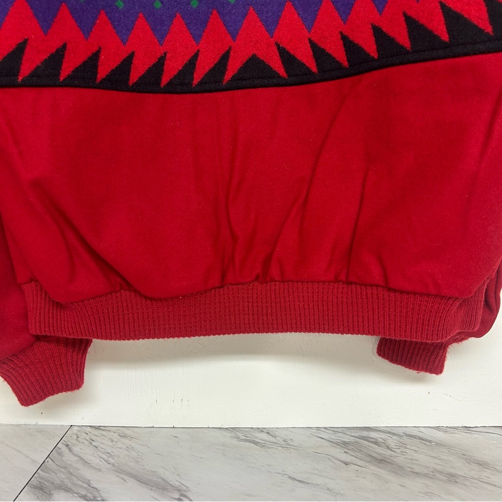 Pendleton Red and Black Geometric Bomber Jacket - image 8